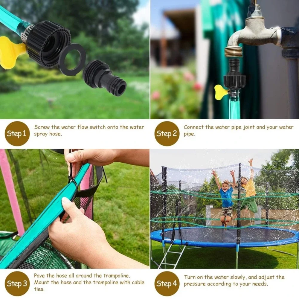 39FT Trampoline Water Sprinkler Summer Outdoor Waterpark or gardening